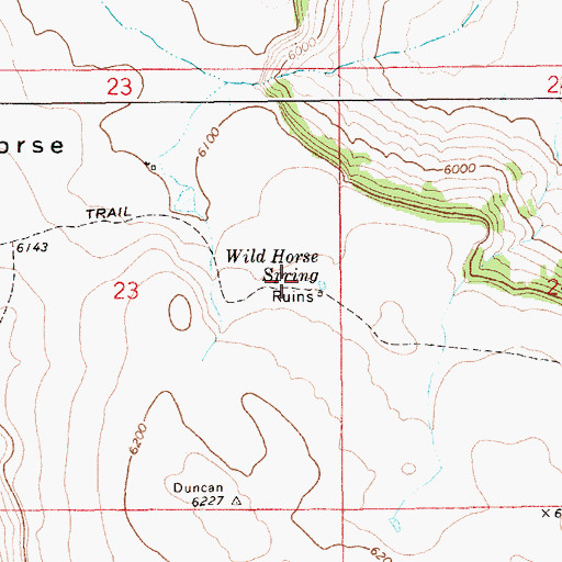 Topographic Map of Wild Horse Spring, ID