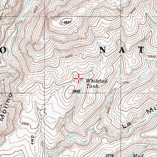 Topographic Map of Whitetail Tank, AZ