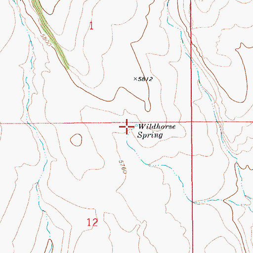 Topographic Map of Wildhorse Spring, ID