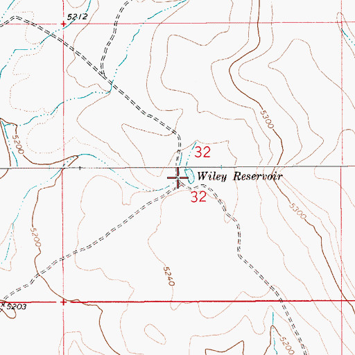 Topographic Map of Wiley Reservoir, ID