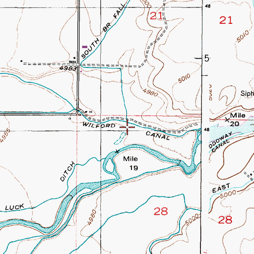 Topographic Map of Wilford Canal, ID