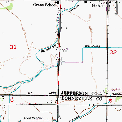 Topographic Map of Wilkins Canal, ID