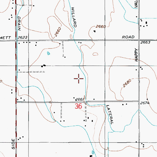 Topographic Map of Willard Lateral, ID