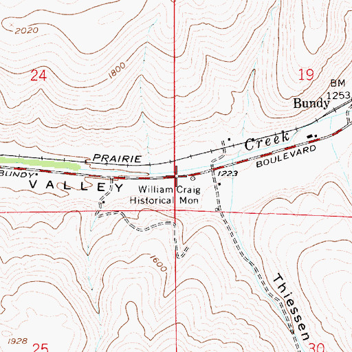 Topographic Map of William Craig Historical Monument, ID