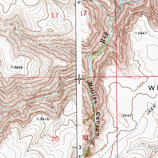 Topographic Map of Willies Creek, ID