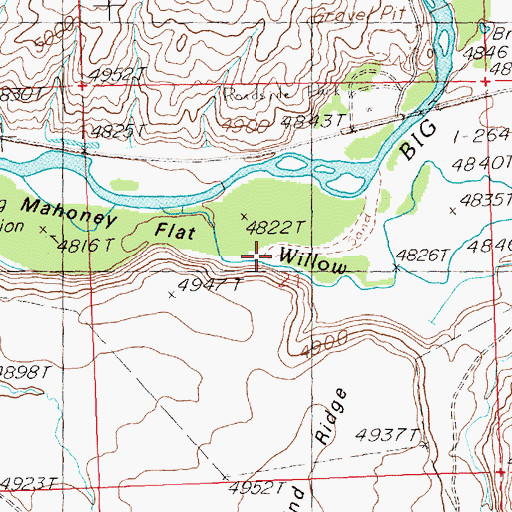 Topographic Map of Willow Creek, ID