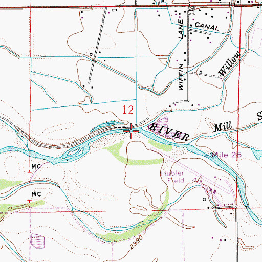 Topographic Map of Willow Creek, ID