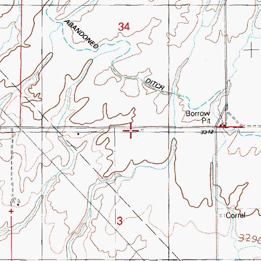 Topographic Map of Willow Ranch, ID