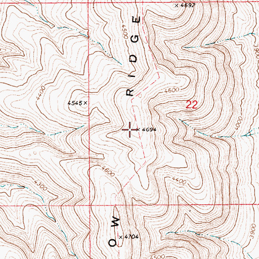 Topographic Map of Willow Ridge, ID