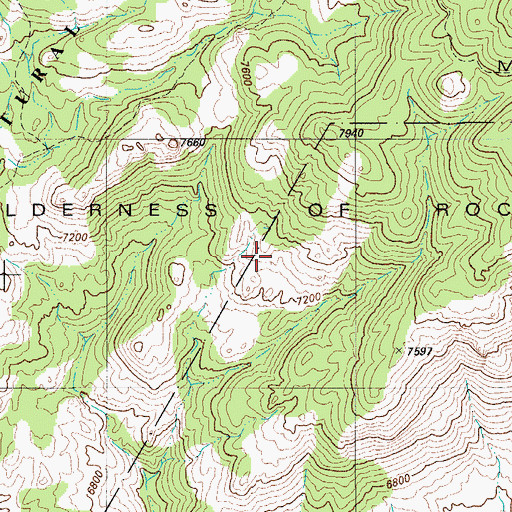 Topographic Map of Wilderness of Rocks, AZ