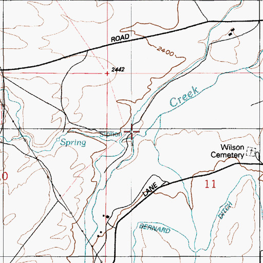 Topographic Map of Wilson Creek, ID