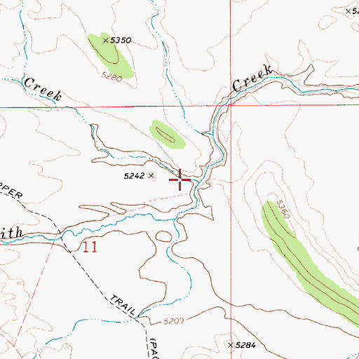 Topographic Map of Wilson Creek, ID