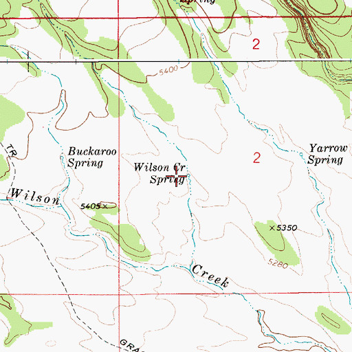 Topographic Map of Wilson Creek Spring, ID
