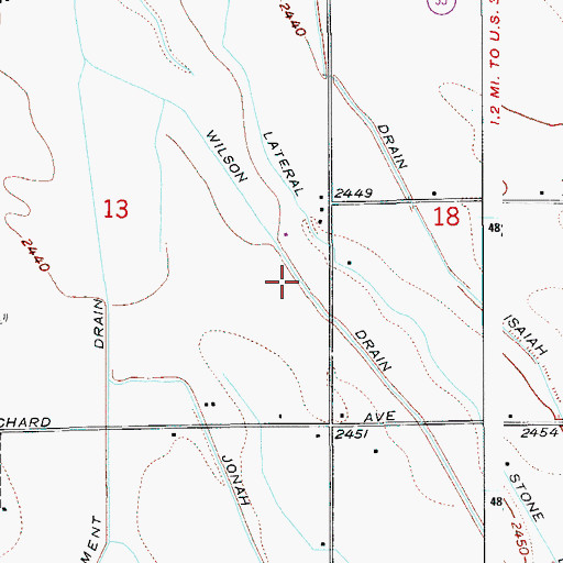 Topographic Map of Wilson Drain, ID