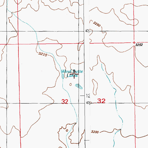 Topographic Map of Wind Butte Lakes, ID