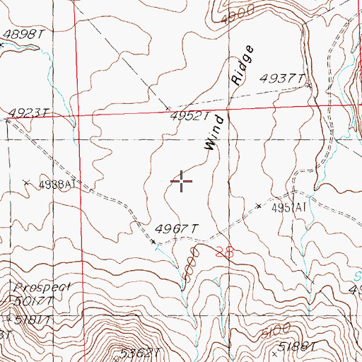 Topographic Map of Wind Ridge, ID