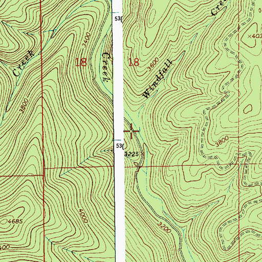 Topographic Map of Windfall Creek, ID