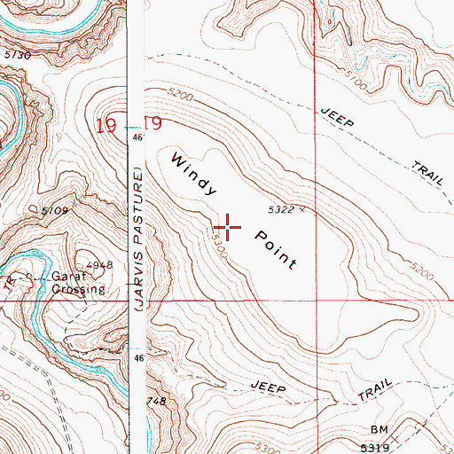 Topographic Map of Windy Point, ID