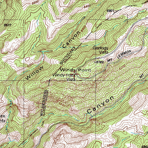 Topographic Map of Windy Point Vista, AZ