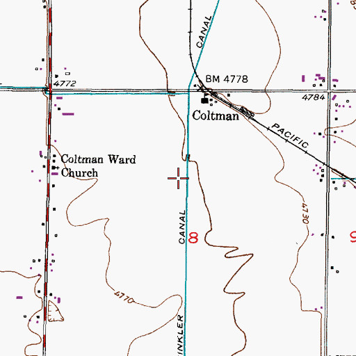 Topographic Map of Winkler Canal, ID