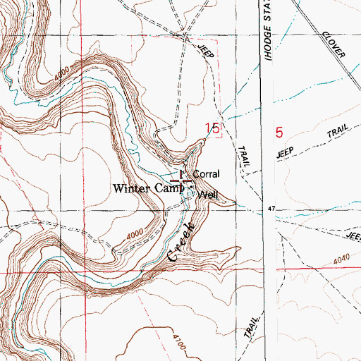Topographic Map of Winter Camp, ID