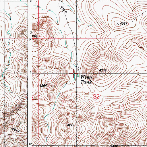 Topographic Map of Wino Tank, AZ