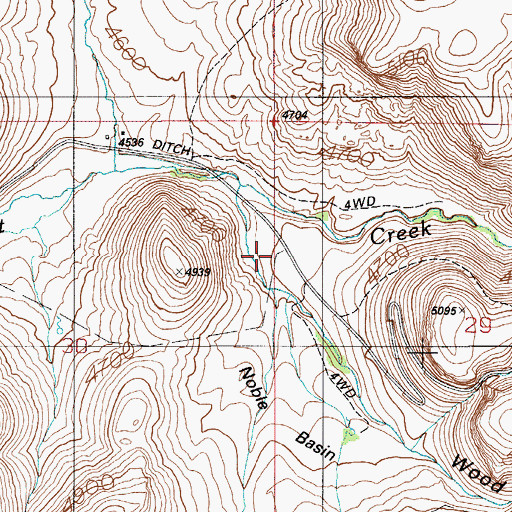 Topographic Map of Wood Canyon, ID