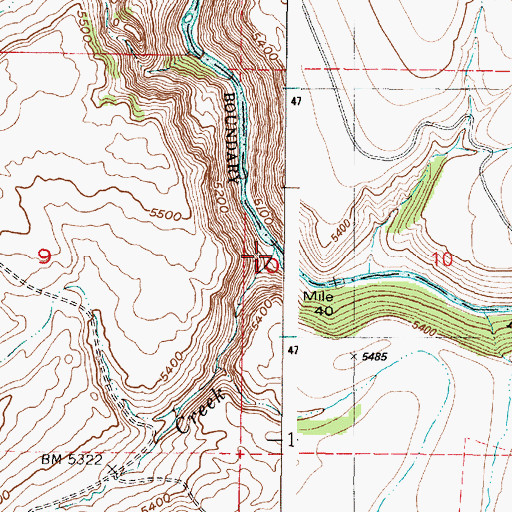 Topographic Map of Wood Creek, ID