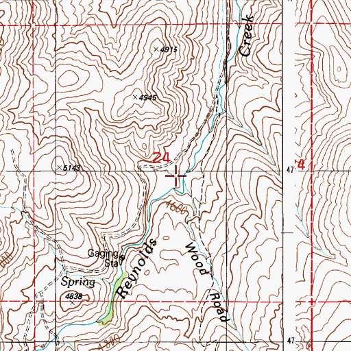 Topographic Map of Wood Road Gulch, ID
