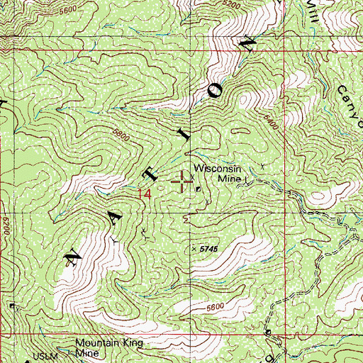 Topographic Map of Wisconsin Mine, AZ