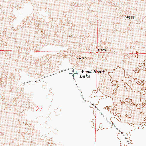Topographic Map of Wood Road Lake, ID