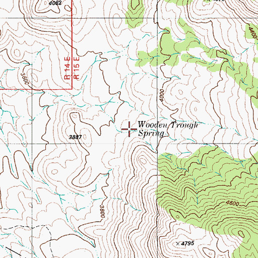 Topographic Map of Wooden Trough Spring, AZ