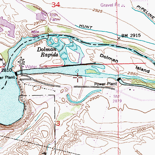 Topographic Map of Yahoo Creek, ID