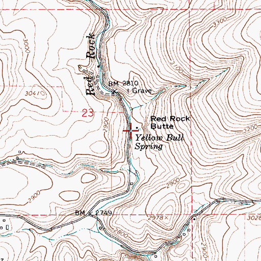 Topographic Map of Yellow Bull Spring, ID
