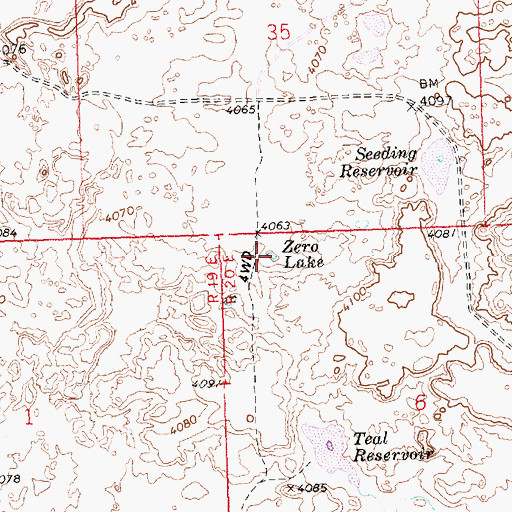 Topographic Map of Zero Lake, ID