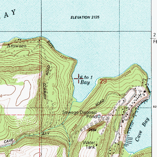 Topographic Map of 16 to 1 Bay, ID