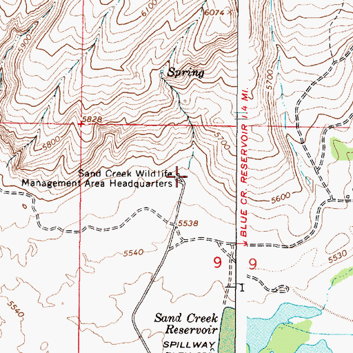 Topographic Map of Sand Creek Wildlife Management Area Headquarters, ID