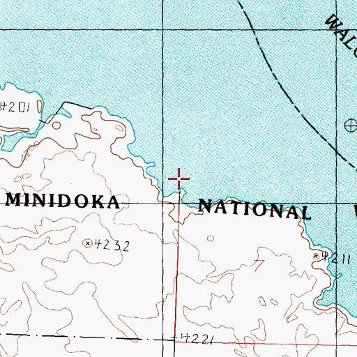 Topographic Map of Minidoka National Wildlife Refuge, ID