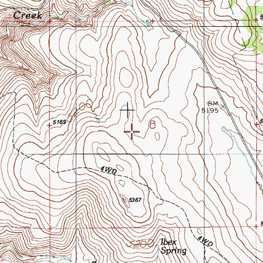 Topographic Map of Crossroads Spring, ID