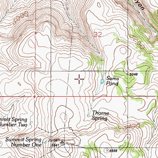 Topographic Map of Sams Pond, ID