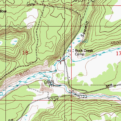 Topographic Map of Shaefer Creek, ID
