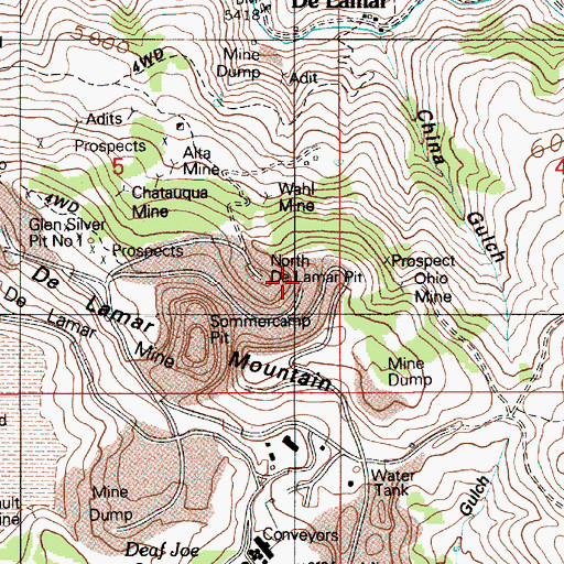 Topographic Map of North De Lamar Pit, ID