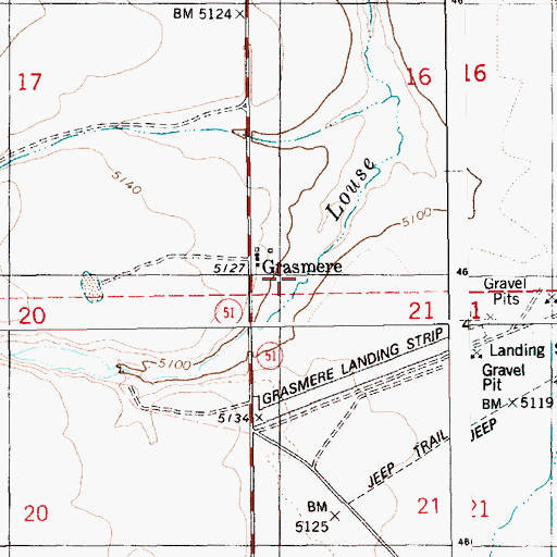 Topographic Map of Grasmere, ID