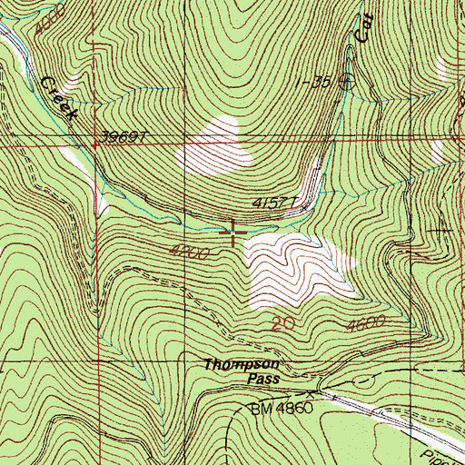 Topographic Map of Cat Creek, ID