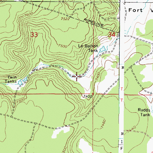 Topographic Map of A-One Tank, AZ