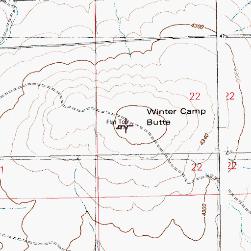 Topographic Map of Winter Camp Butte, ID