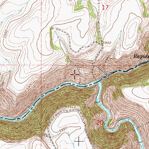 Topographic Map of North Fork Teton River, ID