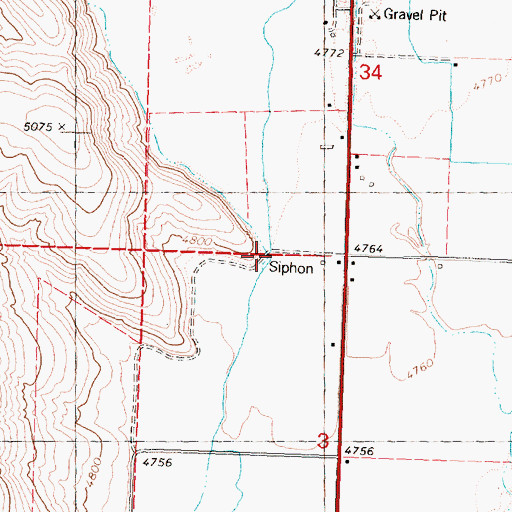 Topographic Map of Dry Creek, ID