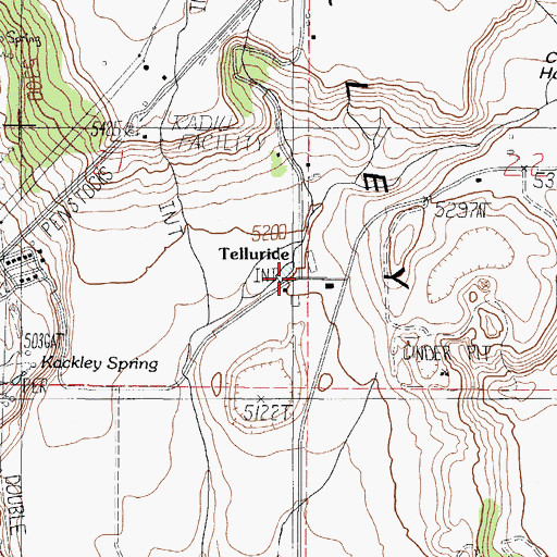 Topographic Map of Telluride, ID