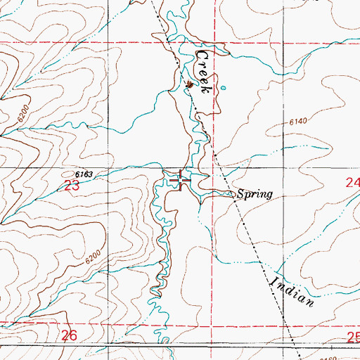 Topographic Map of Indian Creek, ID
